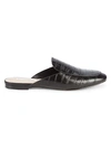 Saks Fifth Avenue Layla Crocodile-embossed Leather Mules In Black