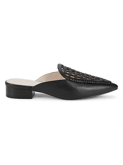 Cole Haan Payson Woven Leather Mules In Black