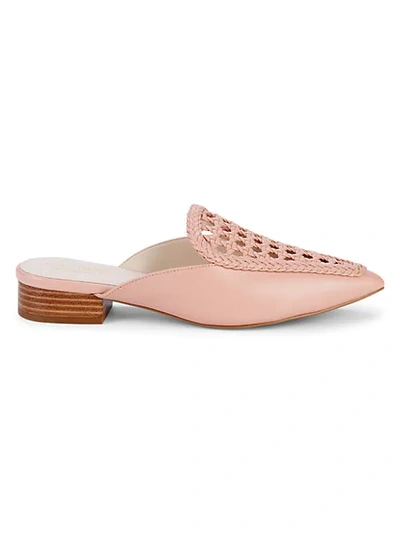 Cole Haan Payson Basket-weave Leaher Mules In Pink