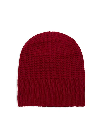 Portolano Men's Knitted Cashmere Beanie In Bloodstone