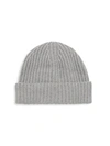 Portolano Men's Ribbed Cashmere Beanie In Light Heather Grey