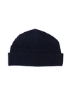 Portolano Men's Ribbed Cashmere Beanie In Uniform Navy