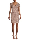 Adrianna Papell Embellished Sheath Dress In Glacier