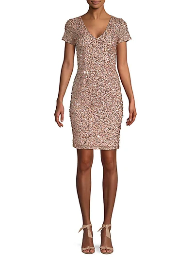 Adrianna Papell Embellished Sheath Dress In Glacier