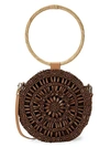 ARANAZ ETIENNE WICKER CIRCLE TOP HANDLE BAG,0400010633370