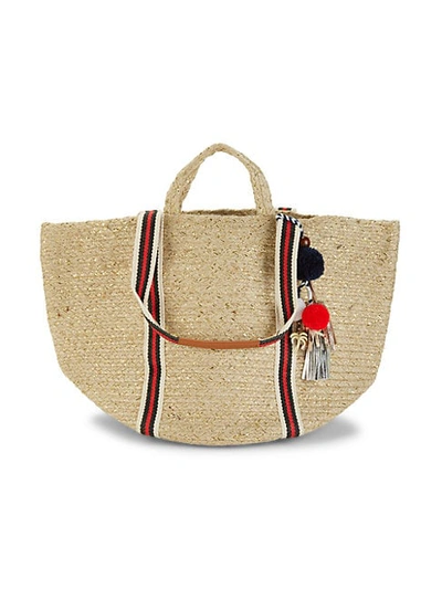 Star Mela Popi Basket Bag In Natural Red