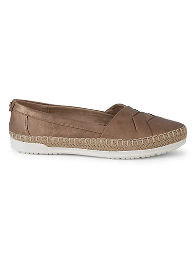 Anne Klein Akzasha Metallic Espadrille Flats In Light Bronze