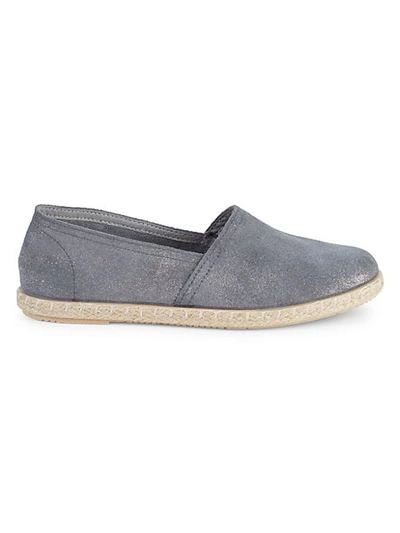 Saks Fifth Avenue Amberes Suede Flats In Pewter