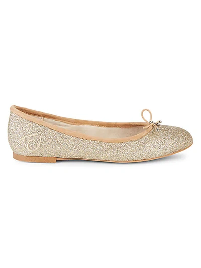 Sam Edelman Felicia Glitter Ballerina Flats In Gold