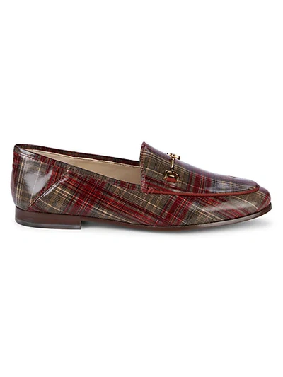 Sam Edelman Loraine Plaid-print Leather Loafers In Red