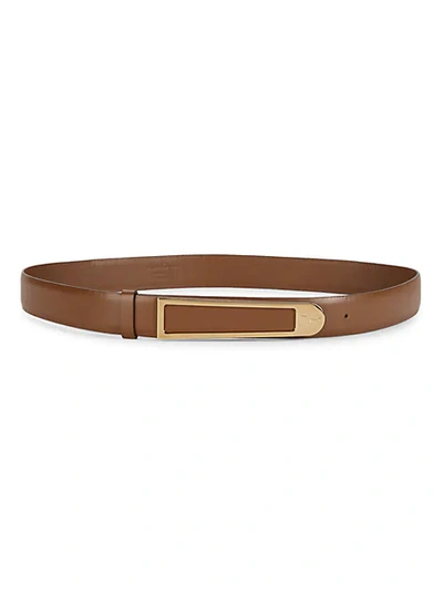 Ferragamo Adjustable Leather Belt In Brown