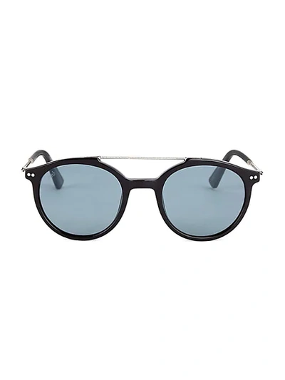 Web 50mm Round Sunglasses In Black