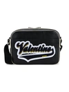 VALENTINO GARAVANI LOGO PATCH LEATHER MESSENGER BAG,0400012226514