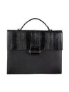VERSACE CROC-EMBOSSED LEATHER BRIEFCASE,0400012453738