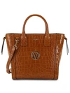 VALENTINO BY MARIO VALENTINO CHARMONT CROCODILE-EMBOSSED LEATHER CONVERTIBLE TOTE,0400011455888