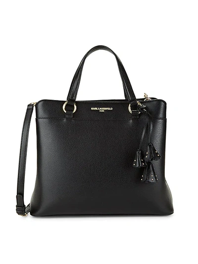 Karl Lagerfeld Iris Faux Leather Crossbody Bag In Black Gold