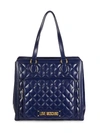 LOVE MOSCHINO FRONT POCKET QUILTED TOTE,0400012287644