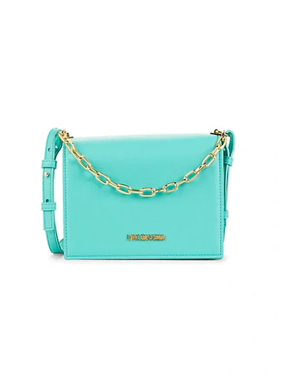 Love Moschino Embellished Pouch & Tote In Azure