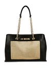 LOVE MOSCHINO STUDDED TOTE,0400012287809