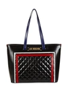 LOVE MOSCHINO MULTICOLOR QUILTED TOTE,0400012287665