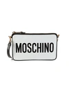 MOSCHINO LOGO LEATHER CROSSBODY BAG,0400012258042