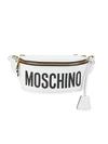 MOSCHINO LOGO LEATHER BELT BAG,0400012258023