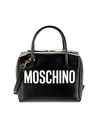 MOSCHINO LOGO LEATHER STRUCTURE TOTE,0400012258038