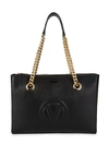 VALENTINO BY MARIO VALENTINO FLORALIE LEATHER & CHAIN STRAP SHOULDER BAG,0400011455945