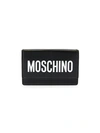 MOSCHINO WOMEN'S LOGO TRI-FOLD LEATHER WALLET,0400012258018