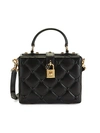 DOLCE & GABBANA DIAMOND-QUILTED LEATHER TOP HANDLE BOX BAG,0400012332622