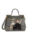 DOLCE & GABBANA D & G FAMILY-PRINT LEATHER SATCHEL,0400012332300