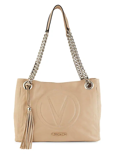 Valentino By Mario Valentino Luisa 2 Sauvage Leather Tote In Macadamia