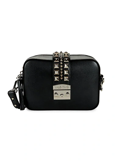 Valentino By Mario Valentino Lila Studded Leather Crossbody Bag In Black