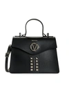Valentino By Mario Valentino Melanie Rockstud Leather Top Handle Bag In Black