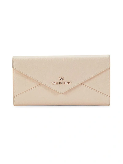 Valentino By Mario Valentino Fern Palellato Leather Envelope Long Wallet In Rose