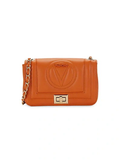 Valentino By Mario Valentino Beatriz Sauvage Leather Crossbody Bag In Orange