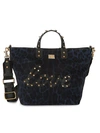 DOLCE & GABBANA BEATRICE STUDDED LEOPARD-PRINT CANVAS TOTE,0400012332718
