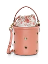 Coach Drawstring Grommet Leather Bucket Bag In Pink