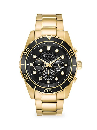 Bulova Sport Goldtone Stainless Steel Chronograph Bracelet Watch