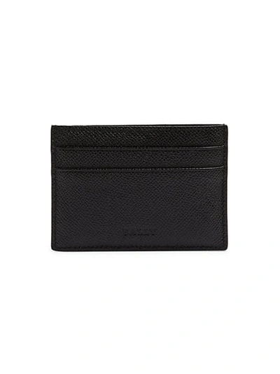 Bally Textured Leather Card Case In Black