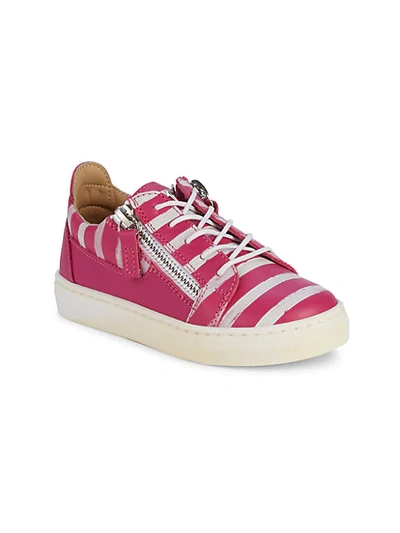 Giuseppe Zanotti Kids' Little Girl's Metallic Party Leather Sneakers In Party Pink