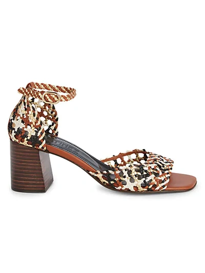 Souliers Martinez Procida Leather Ankle-strap Sandals In Brown Multi