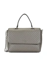 KARL LAGERFELD CHARLOTTE QUILTED LEATHER SATCHEL,0400011274777