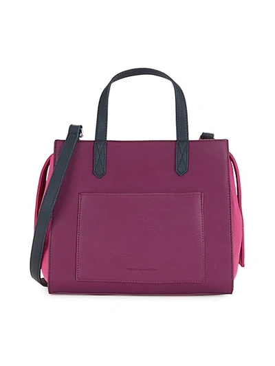 French Connection Barton Faux Leather Satchel In Berry Blush