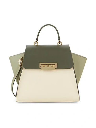 Zac Zac Posen Eartha Leather Satchel In Dark Green