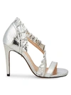 SCHUTZ AIME CRACKED METALLIC-LEATHER D'ORSAY SANDALS,0400011128436