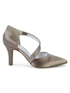 Anne Klein Fantastical Embellished Satin D'orsay Pumps In Silver