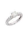 SAKS FIFTH AVENUE 14K WHITE GOLD & DIAMOND BEADED RING,0400010521092