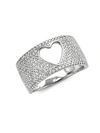 SAKS FIFTH AVENUE 14K WHITE GOLD DIAMOND HEART CUTOUT RING,0400011438728