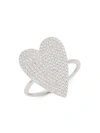 SAKS FIFTH AVENUE 14K WHITE GOLD & DIAMOND HEART RING,0400011438648